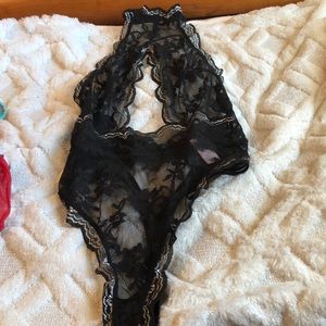 Black Victoria’s Secret lingerie bodysuit